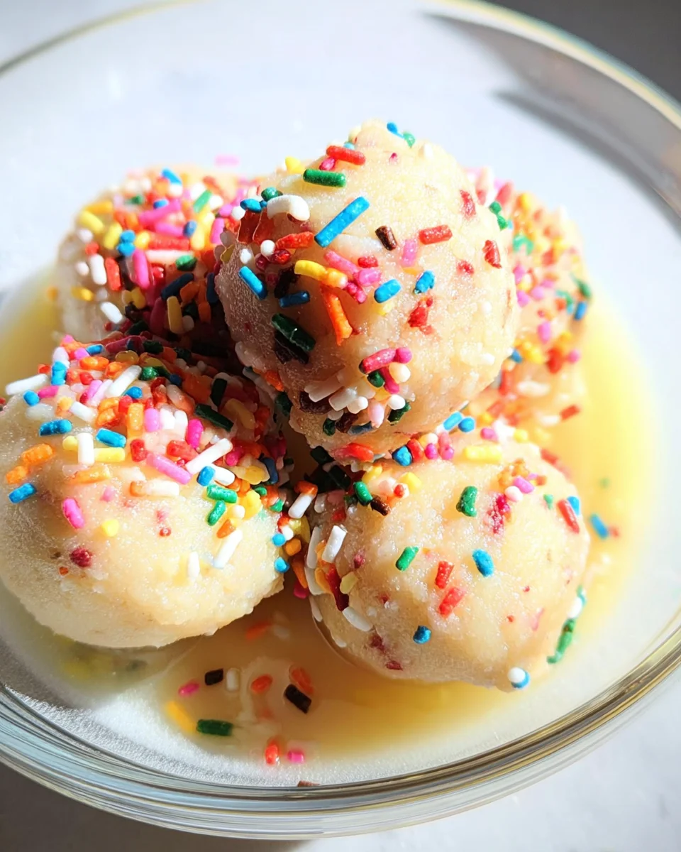 Applesauce Birthday Cake Protein Balls