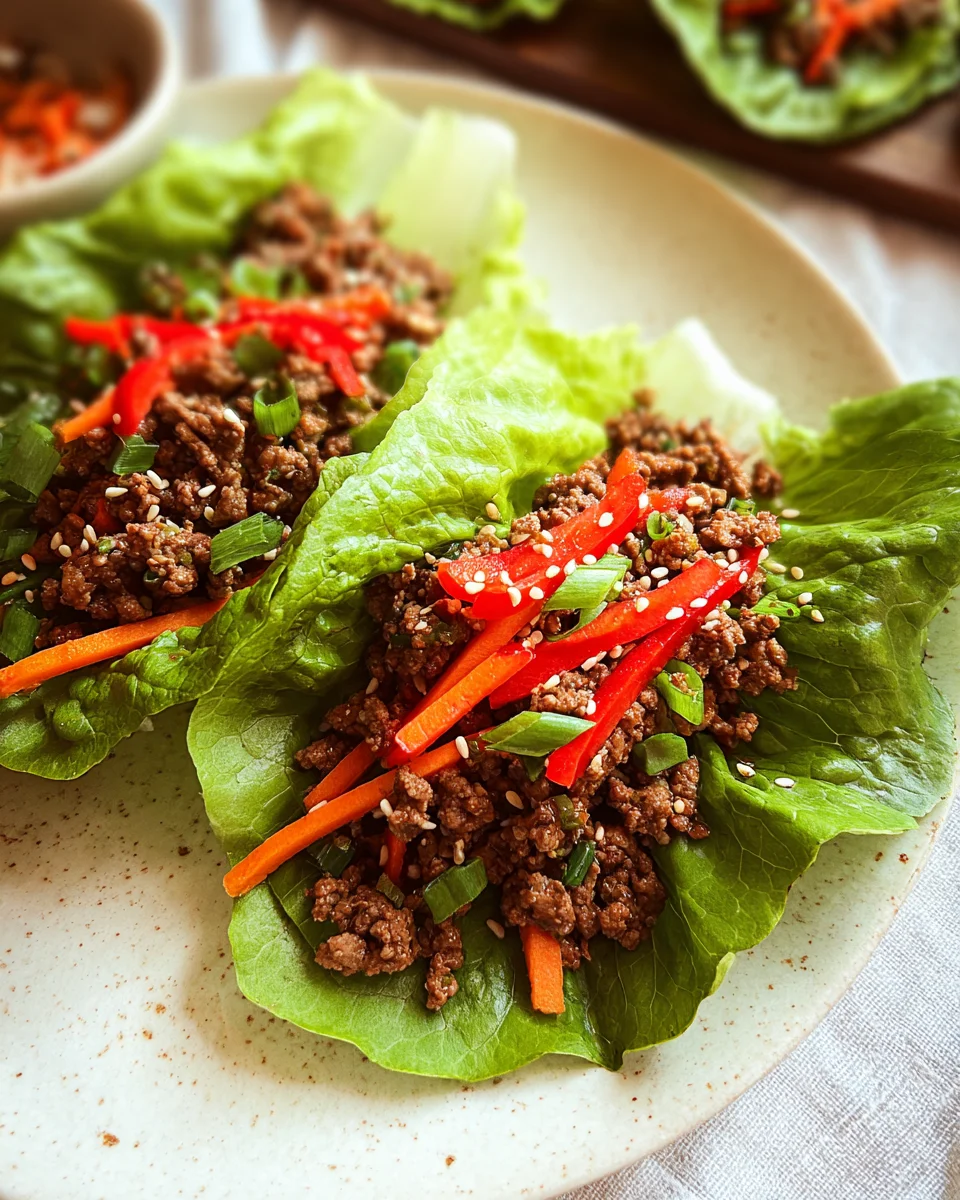 Asian Style Ground Beef Lettuce Wraps 20 Asian