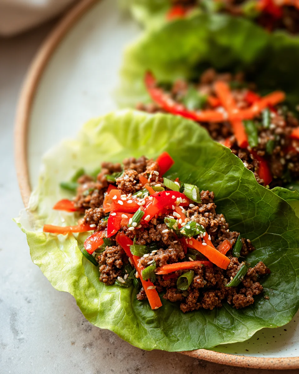Asian Style Ground Beef Lettuce Wraps 21 Asian
