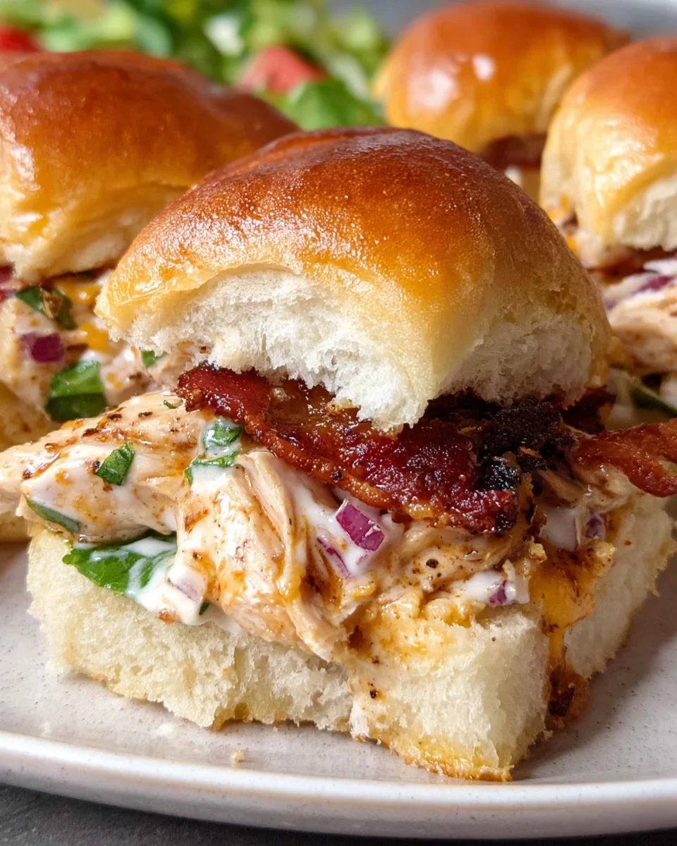 Bacon Ranch BBQ Chicken Sliders 20 Bacon