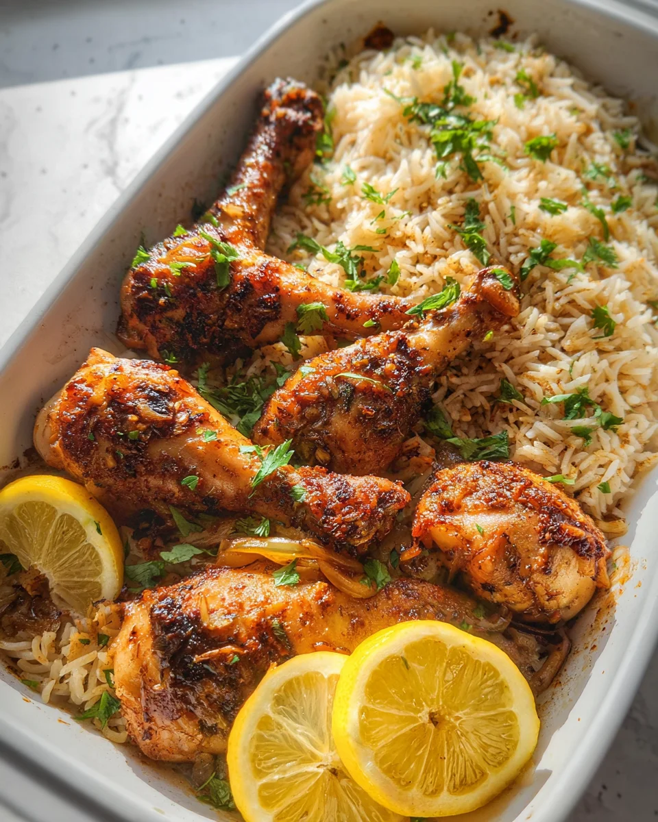 Baked Chicken Legs and Rice 28 Baked