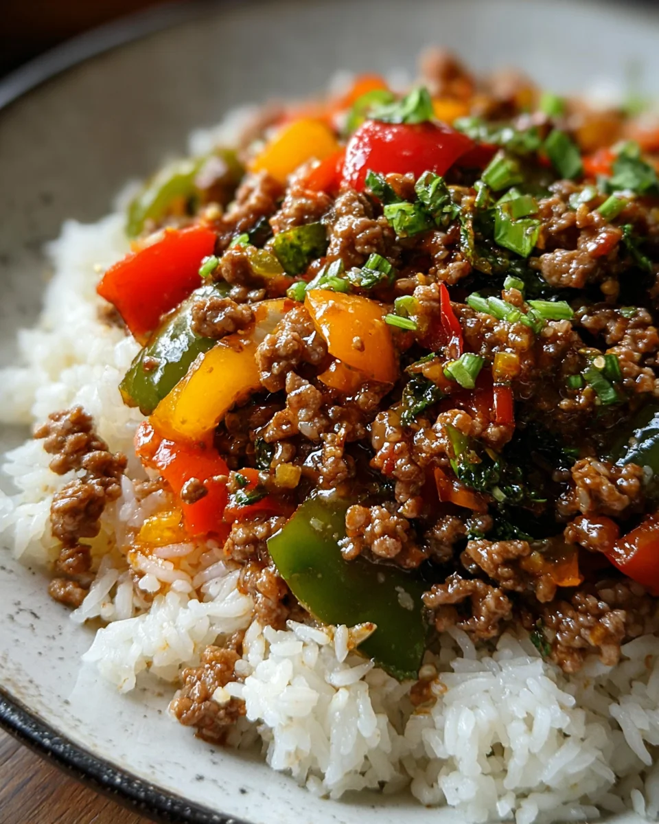 Beef and Pepper Rice Bowl