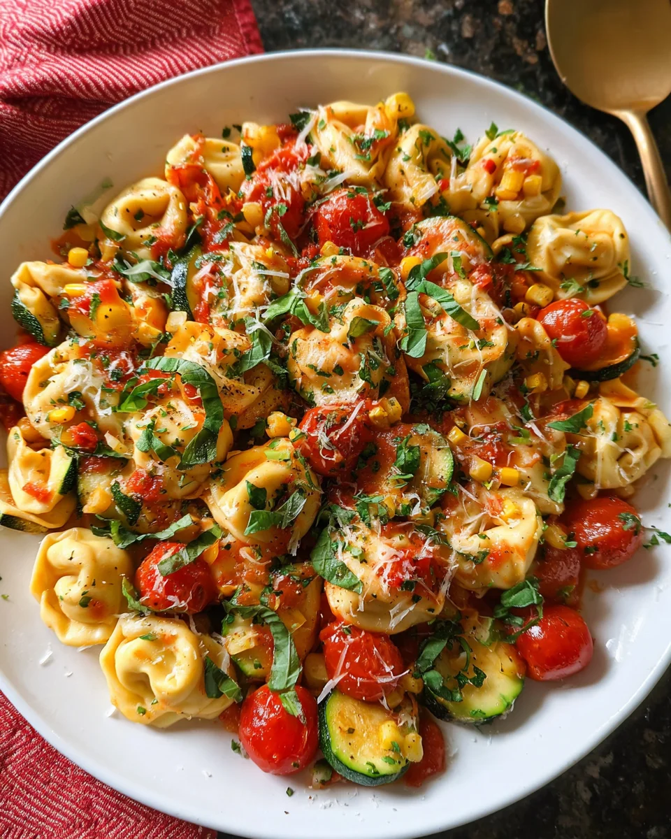 Cheese Tortellini with Summer Veggies 22 Cheese