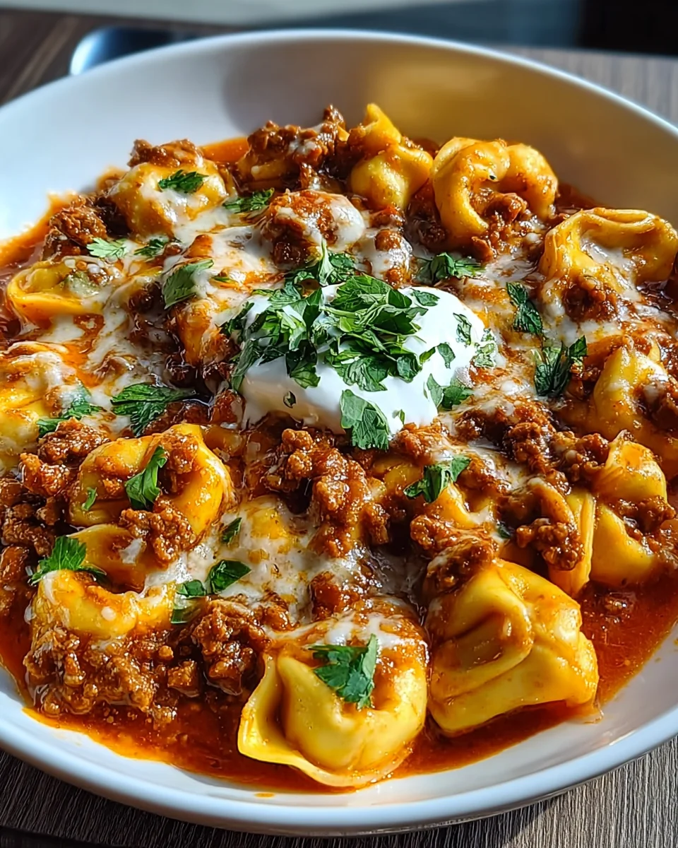 Cheesy Beef Enchilada Tortellini