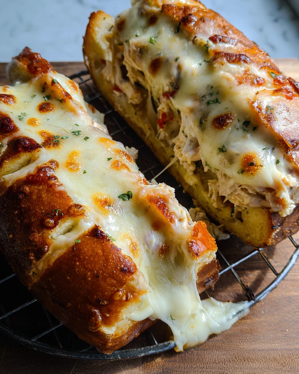 Cheesy Chicken Garlic Bread Sandwich 18 Cheesy