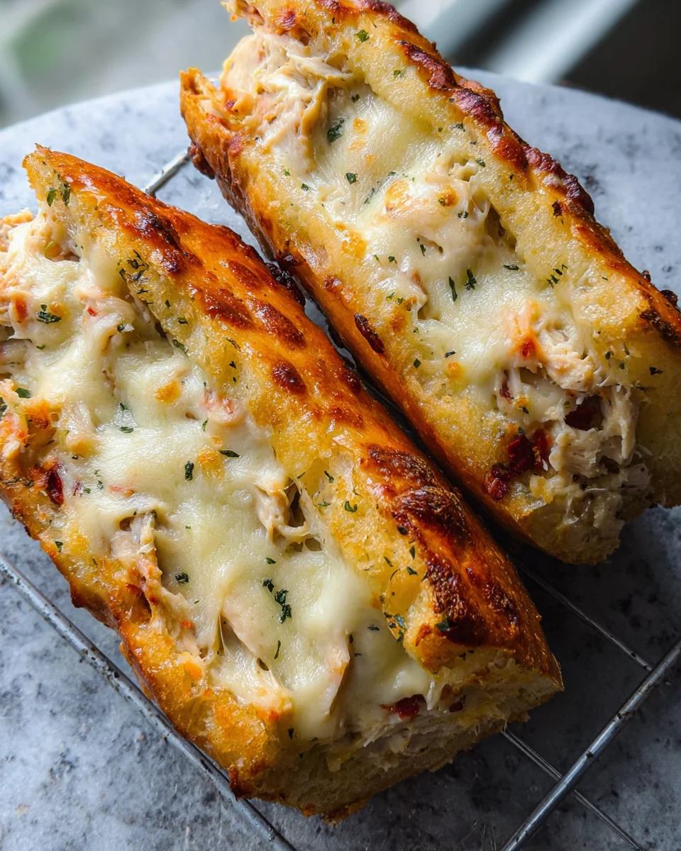 Cheesy Chicken Garlic Bread Sandwich 19 Cheesy