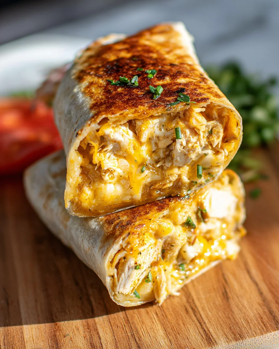Cheesy Garlic Chicken Wraps 24 Cheesy