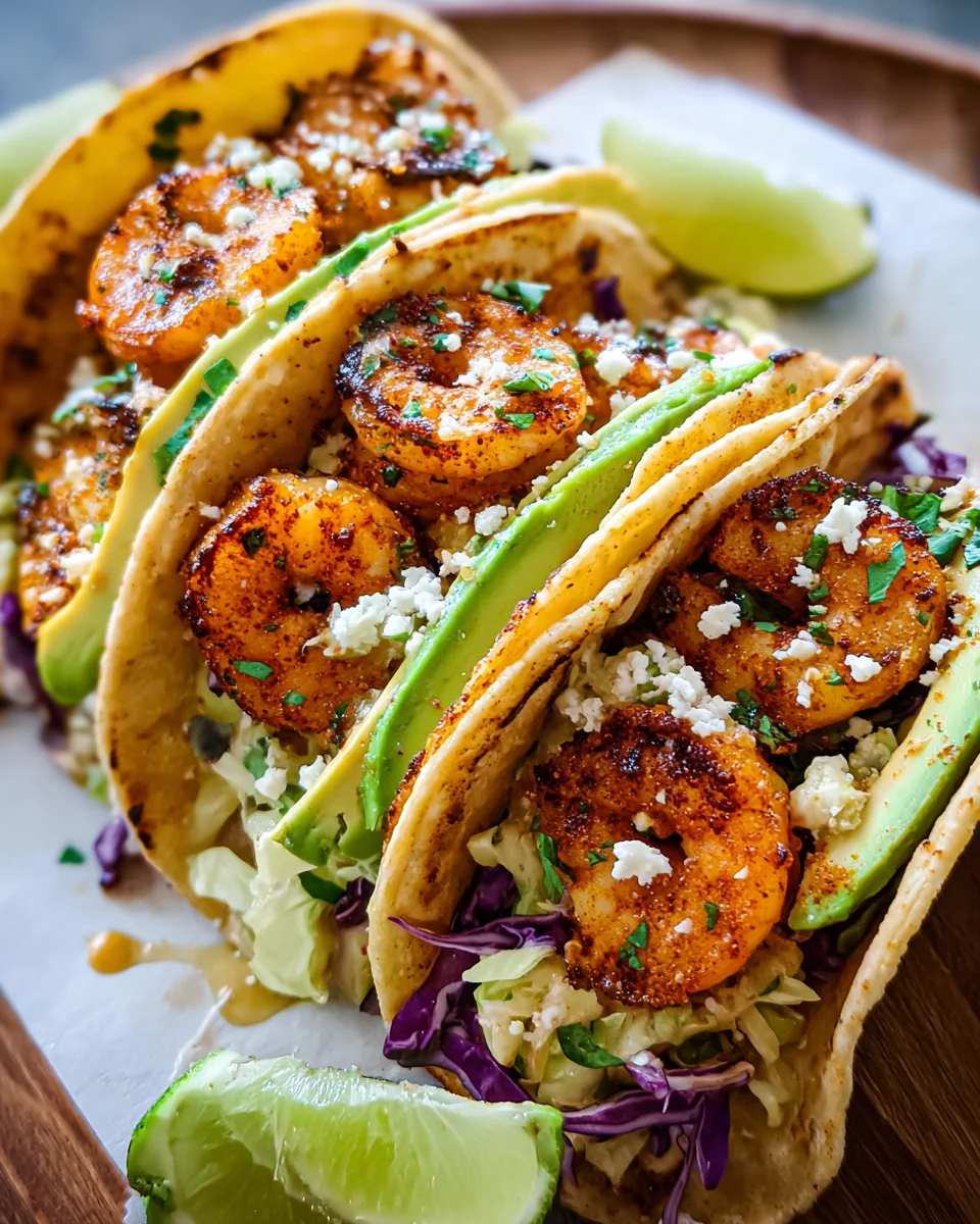 Cilantro Lime Shrimp Tacos with Creamy Slaw