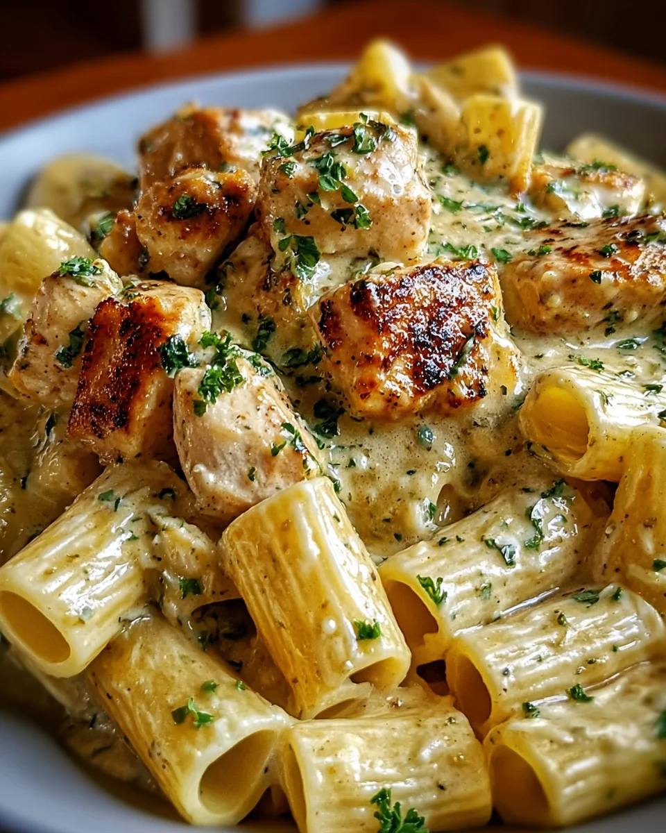 Creamy Garlic Butter Chicken and Rigatoni in Parmesan Sauce 20 Creamy