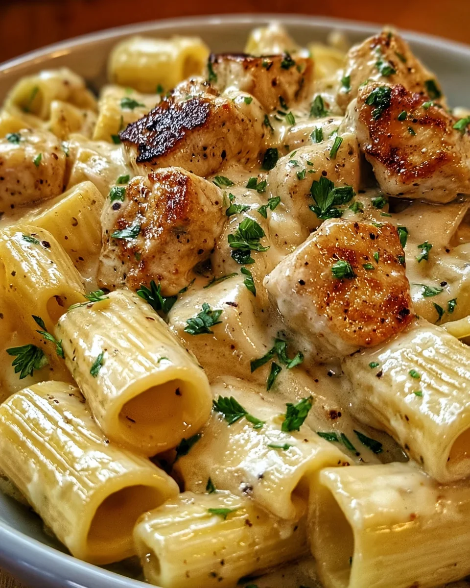 Creamy Garlic Butter Chicken and Rigatoni in Parmesan Sauce 21 Creamy
