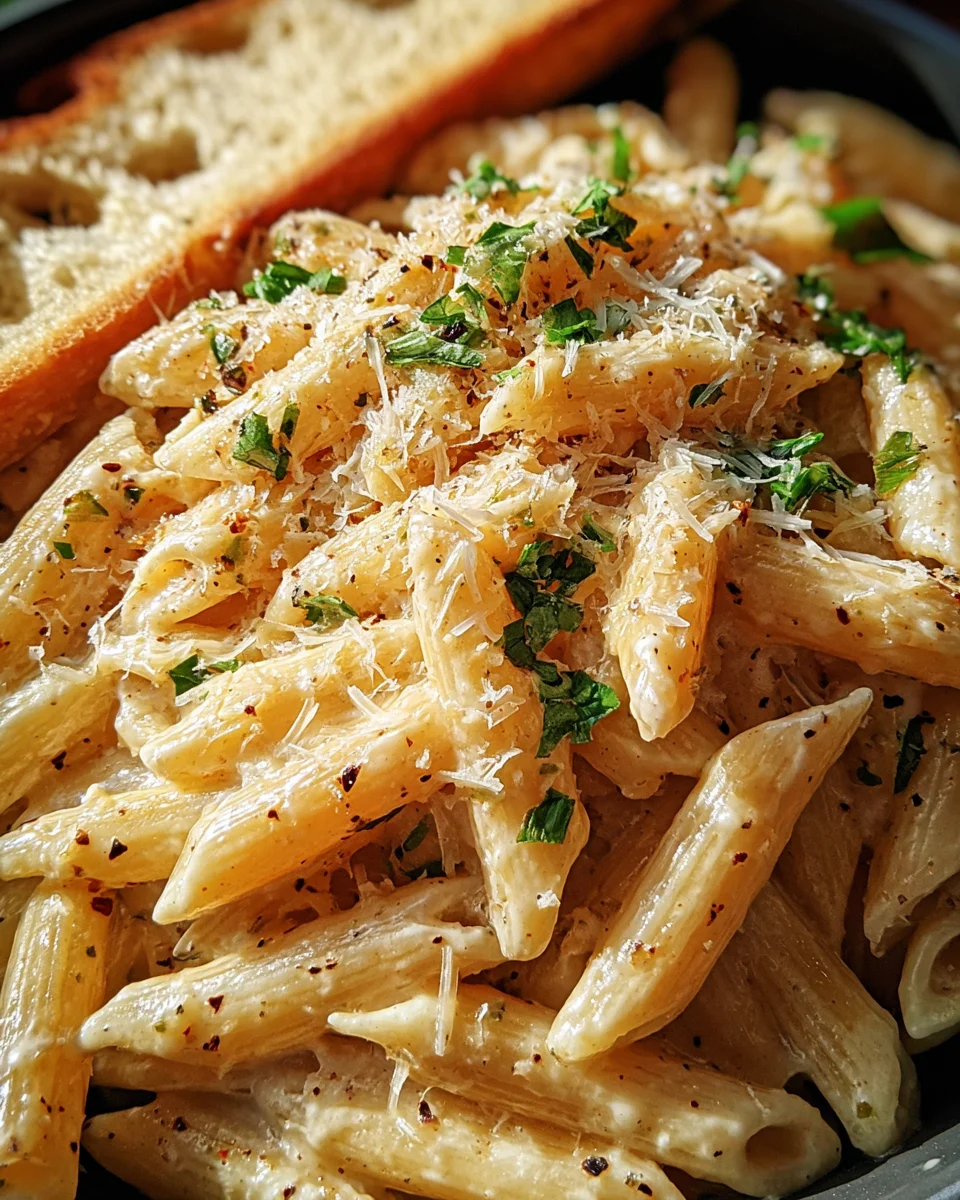 Creamy Garlic Penne Pasta