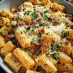 Creamy Parmesan Beef Rigatoni