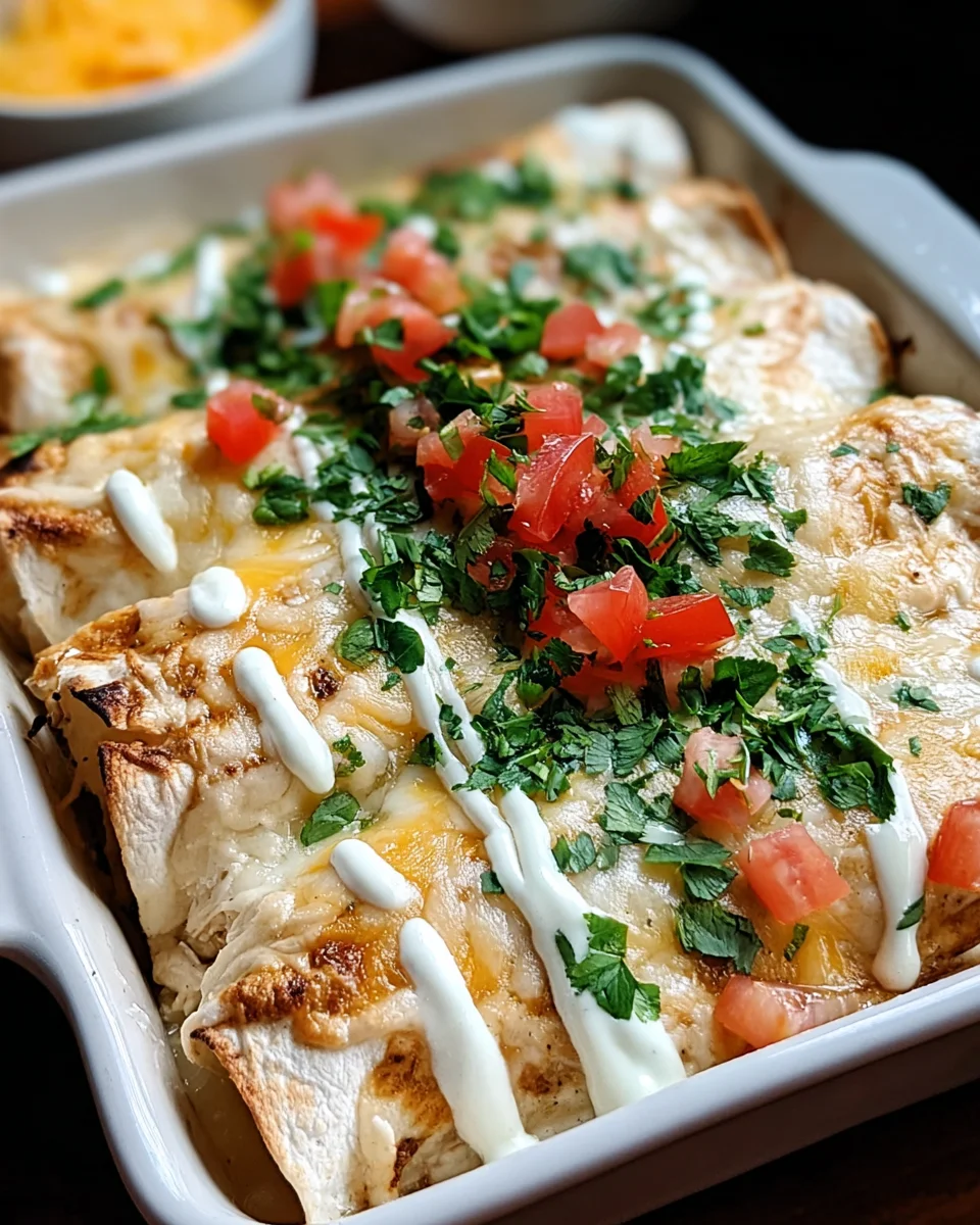 Creamy White Chicken Enchiladas