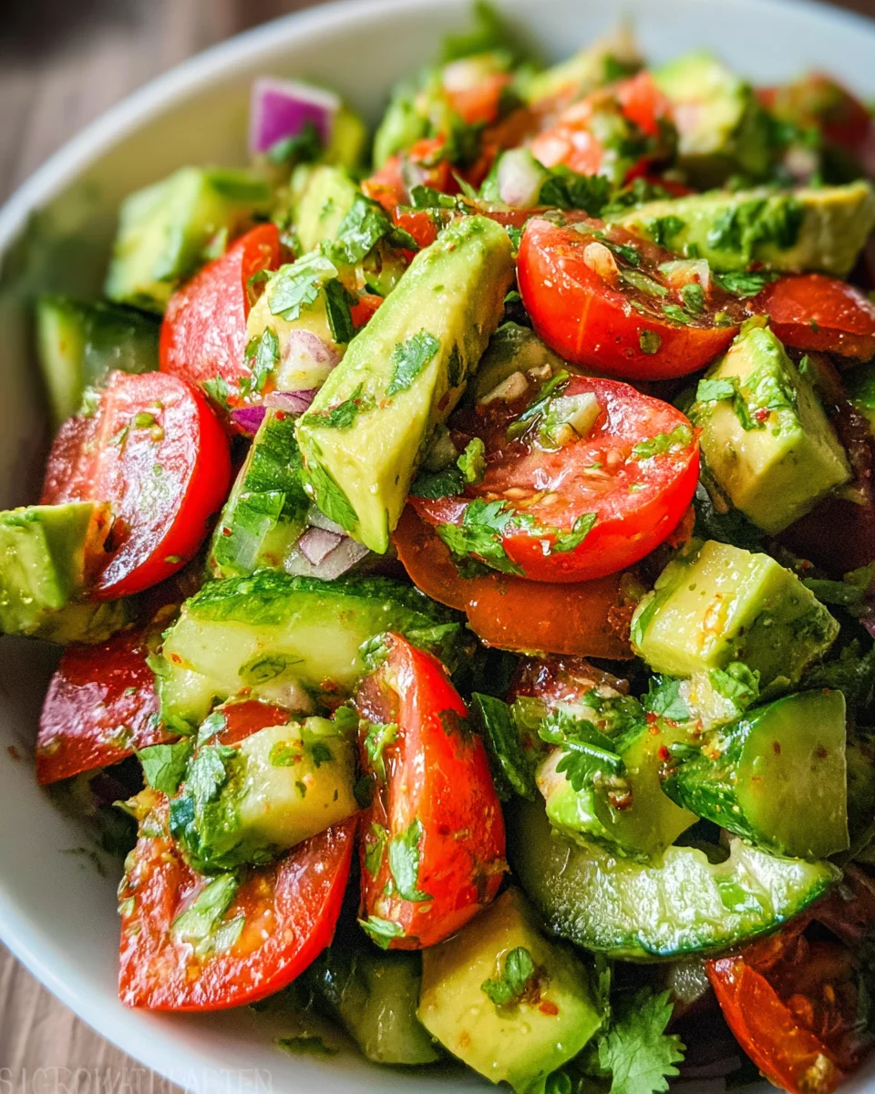 Cucumber Tomato Avocado Salad