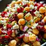 Feta & Cranberry Chickpeas with Lemon Vinaigrette