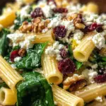 Feta & Cranberry Rigatoni Salad with Lemon Vinaigrette