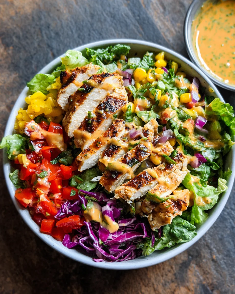 Fiesta Ranch Salad with Salsa Verde Chicken