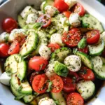 Fresh Cucumber Caprese Salad
