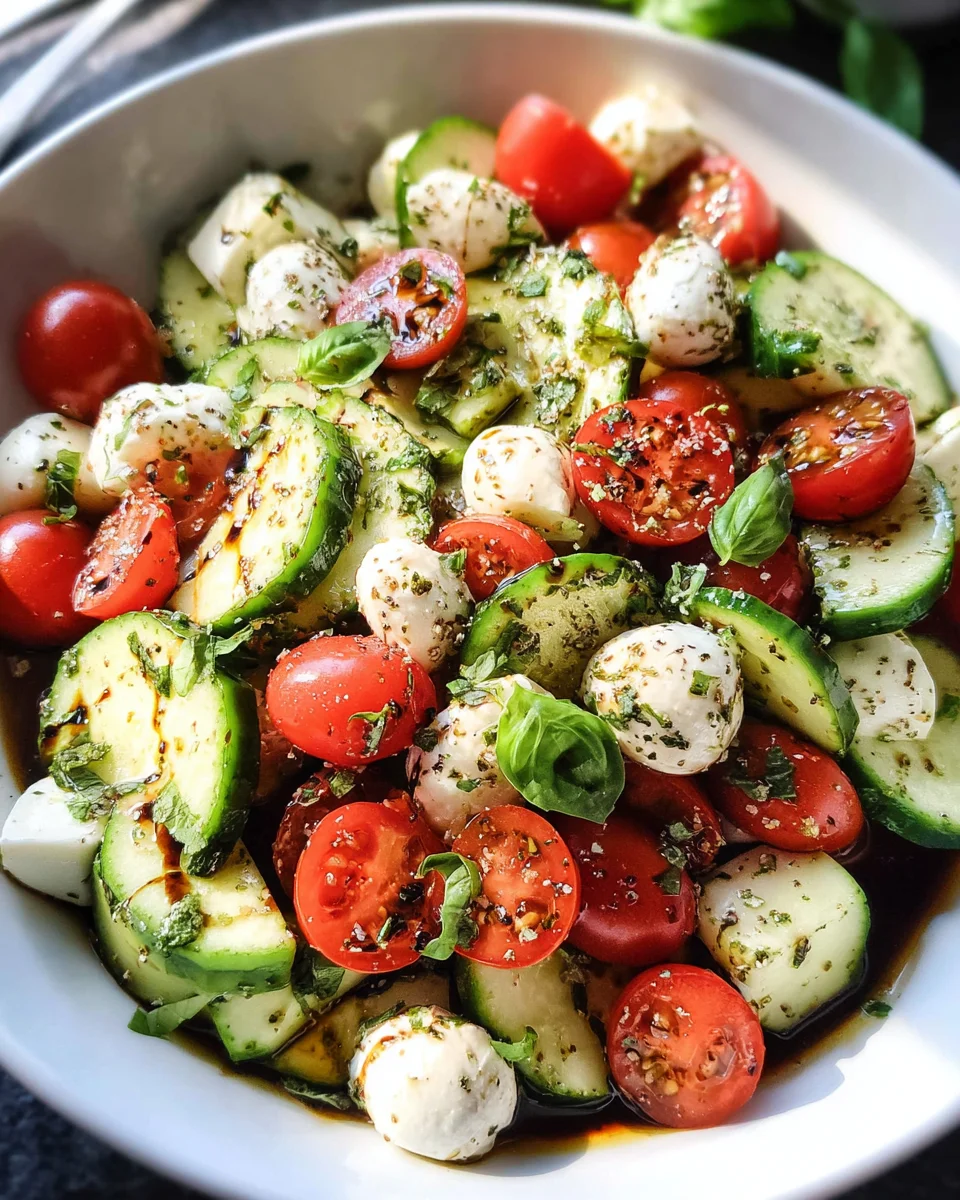 Fresh Cucumber Caprese Salad 20 Fresh Cucumber Caprese Salad