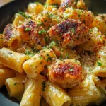 Garlic Butter Chicken with Rigatoni and Parmesan