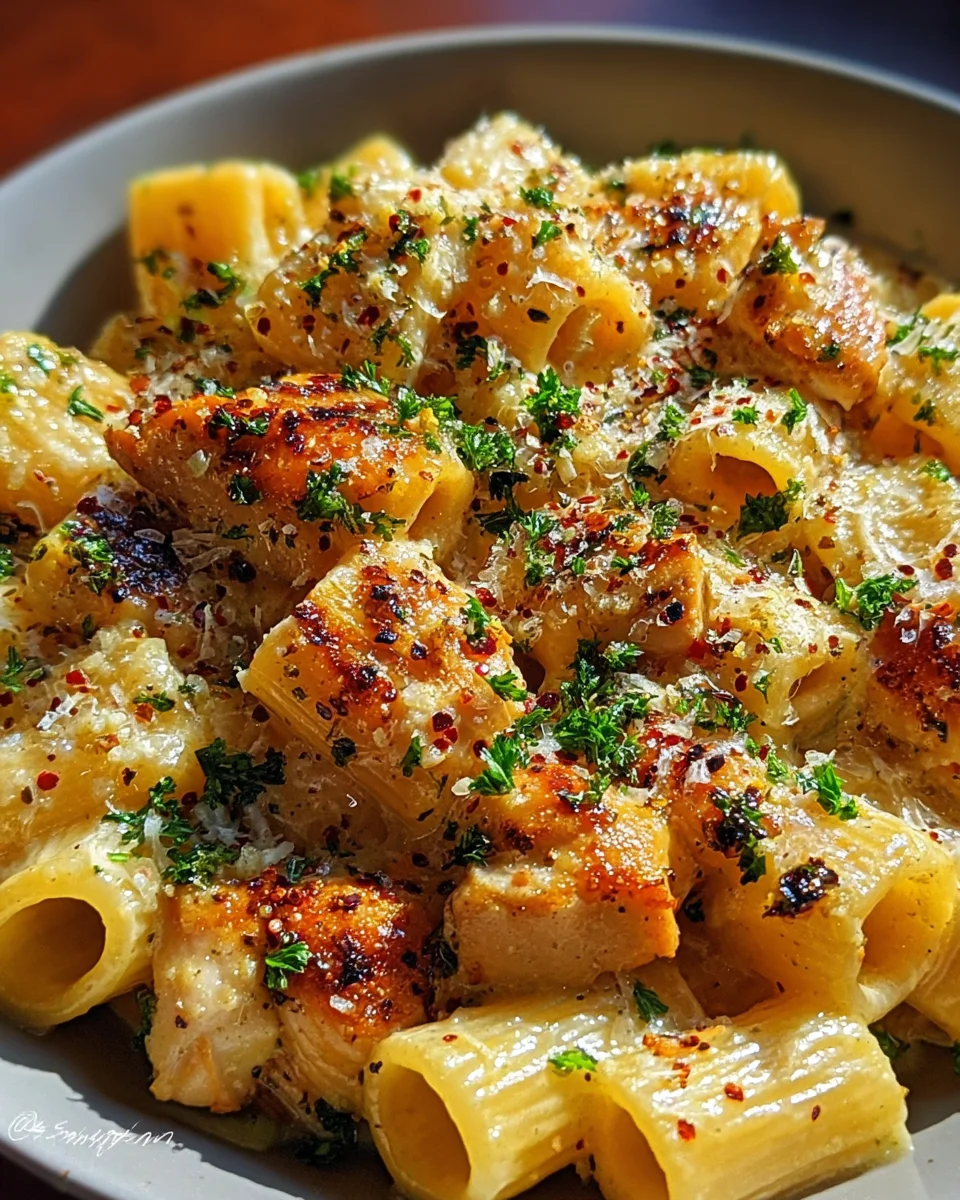 Garlic Butter Chicken with Rigatoni and Parmesan 24 Garlic