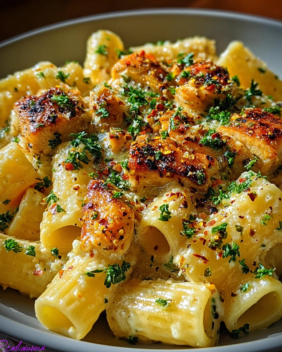 Garlic Butter Chicken with Rigatoni and Parmesan 25 Garlic