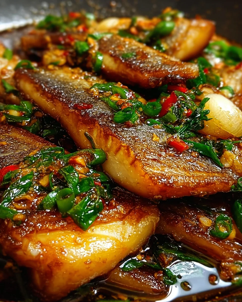 Ginger Onion Fried Sea Bass