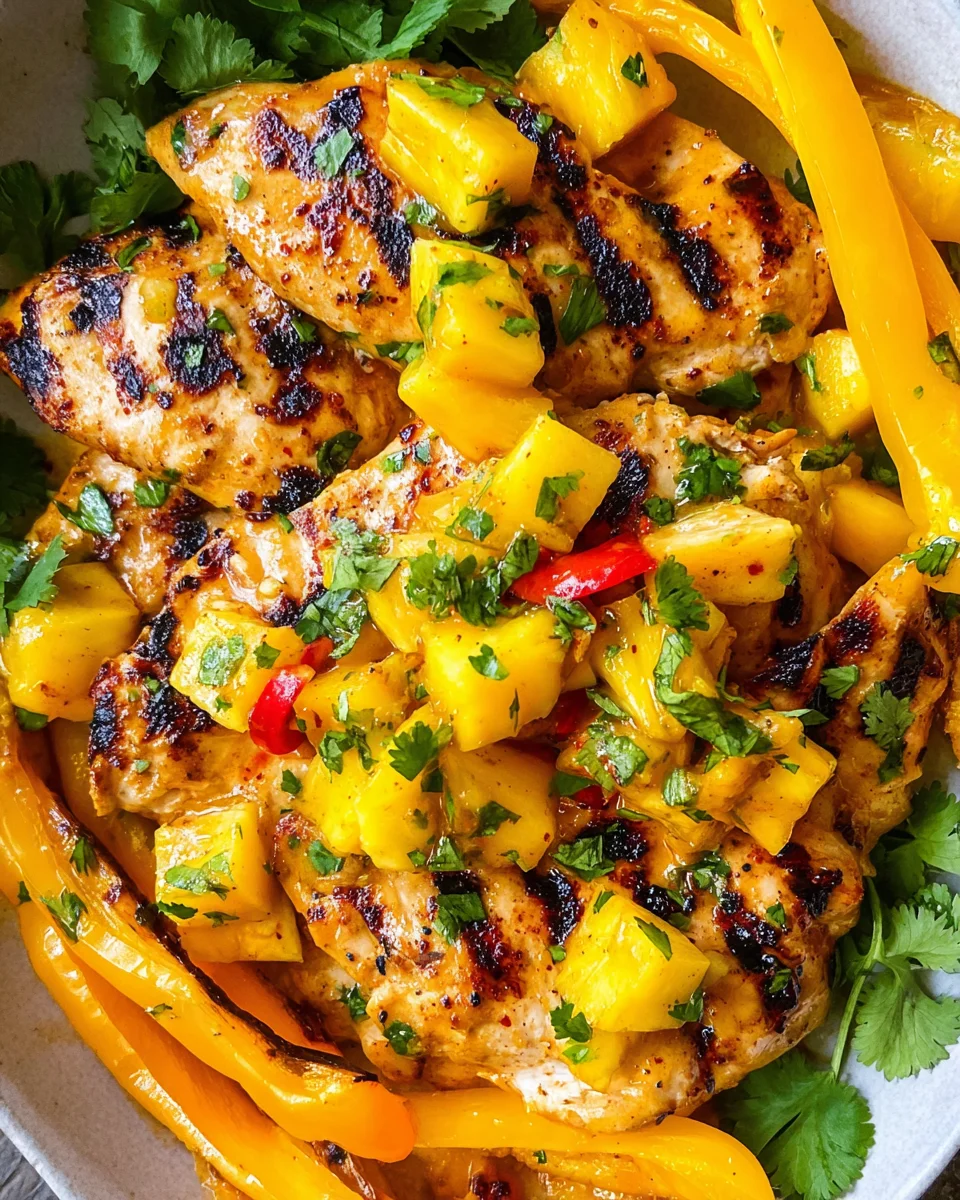 Grilled Mango Pineapple Chicken 17 Grilled
