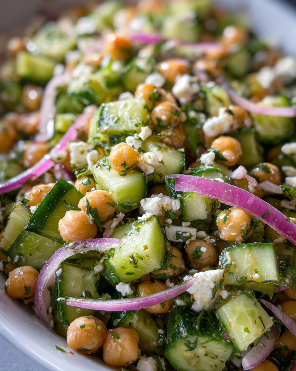 Herby Cucumber Salad with Feta and Chickpeas 18 Herby