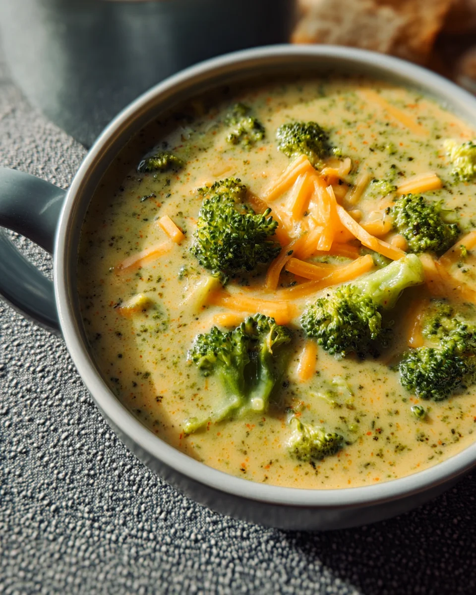 High Protein Broccoli Cheddar Soup