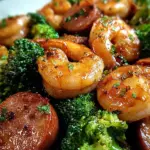Honey Garlic Shrimp, Sausage, and Broccoli