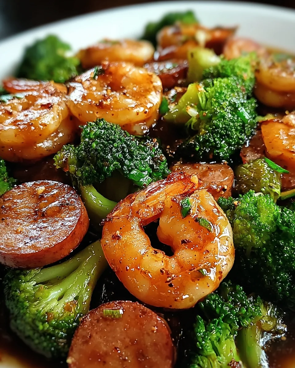 Honey Garlic Shrimp, Sausage, and Broccoli 21 Honey