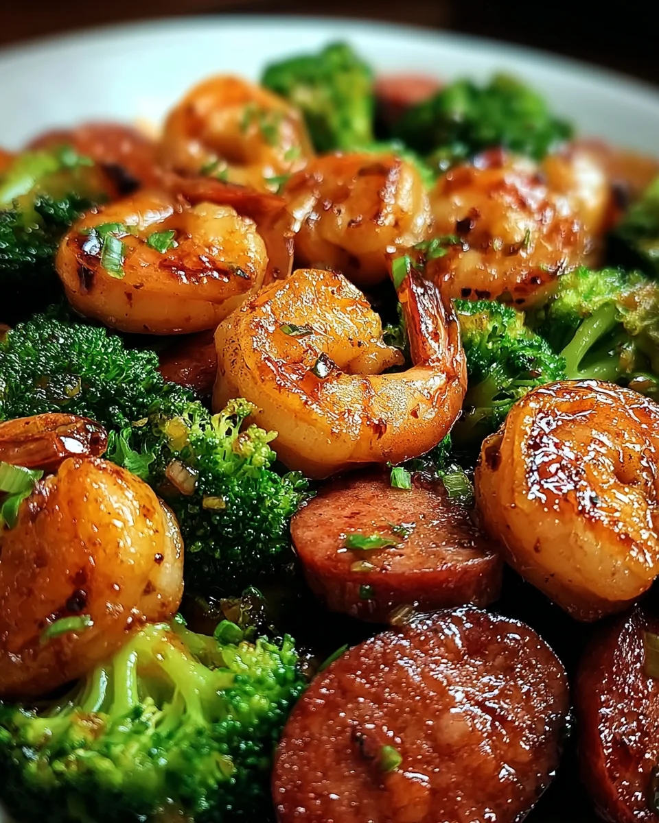 Honey Garlic Shrimp, Sausage, and Broccoli 22 Honey