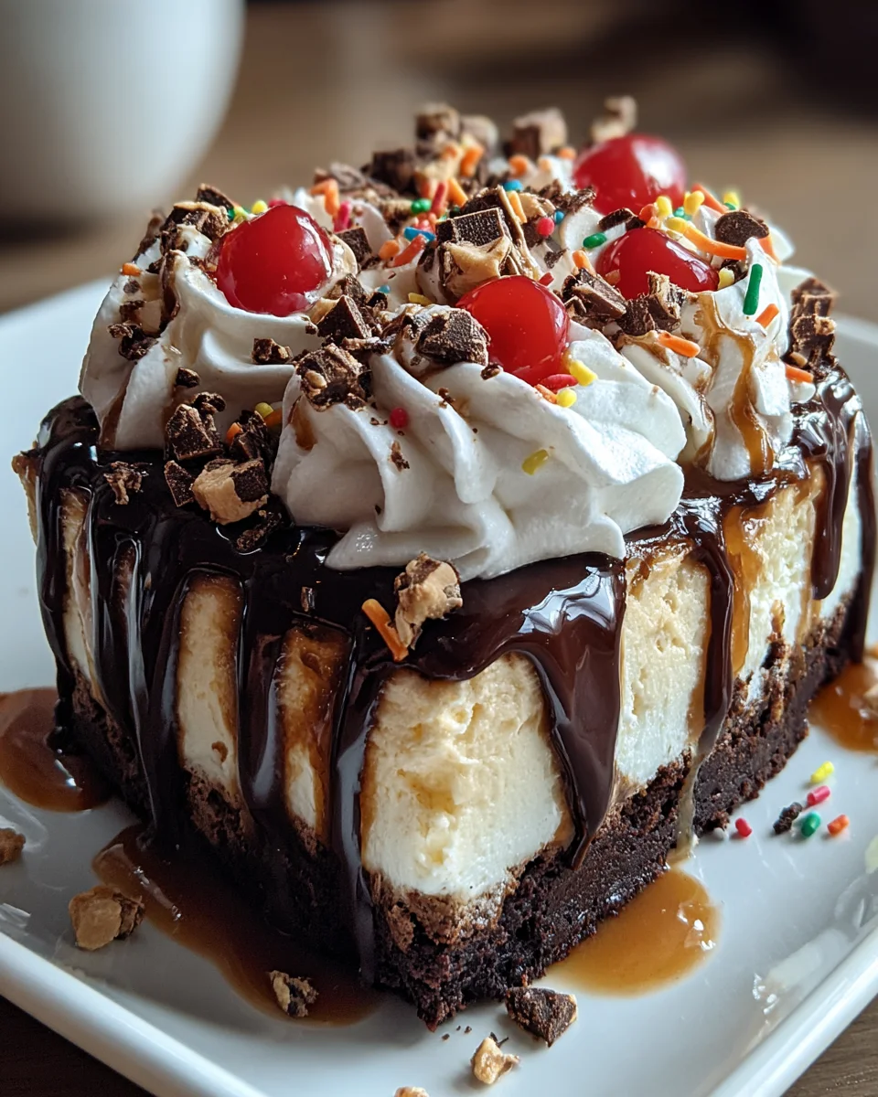 Hot Fudge Sundae Brownie Cheesecake 31 Hot