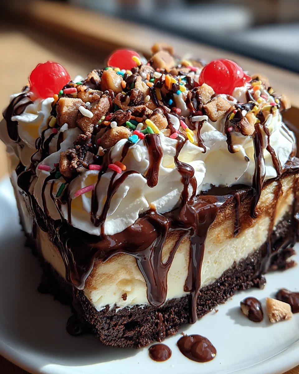 Hot Fudge Sundae Brownie Cheesecake 32 Hot