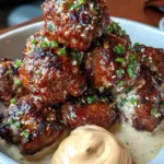 Korean BBQ Meatballs with Spicy Mayo Dip