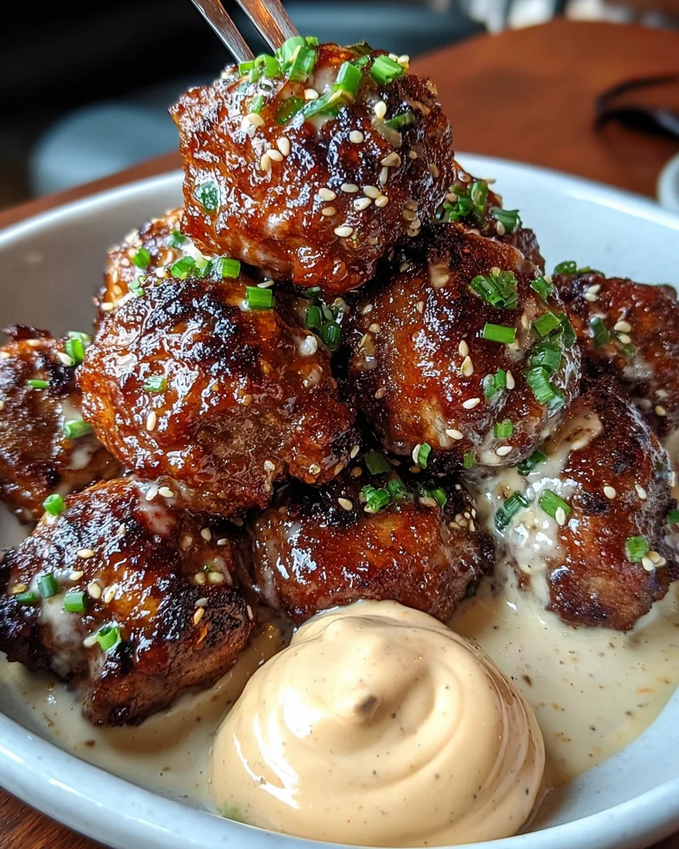 Korean BBQ Meatballs with Spicy Mayo Dip