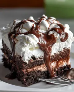 Marshmallow Chocolate Poke Cake
