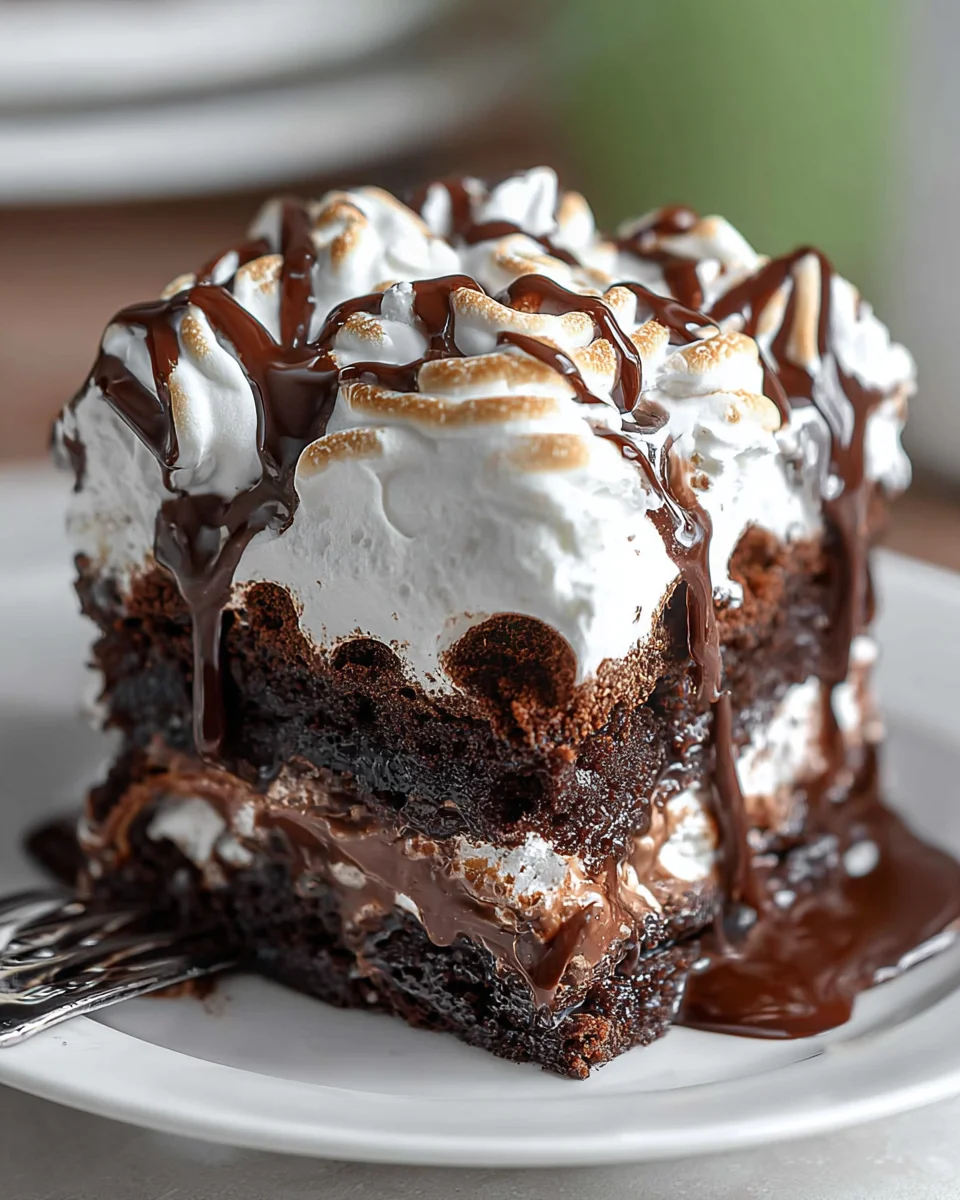 Marshmallow Chocolate Poke Cake 20 Marshmallow