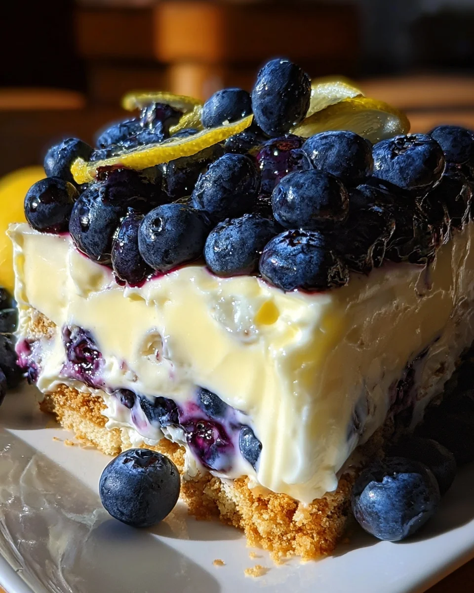 No-Bake Lemon dazzling Blueberry cream Cake 18 No-Bake