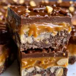 No Bake Crispy Snickers Bars