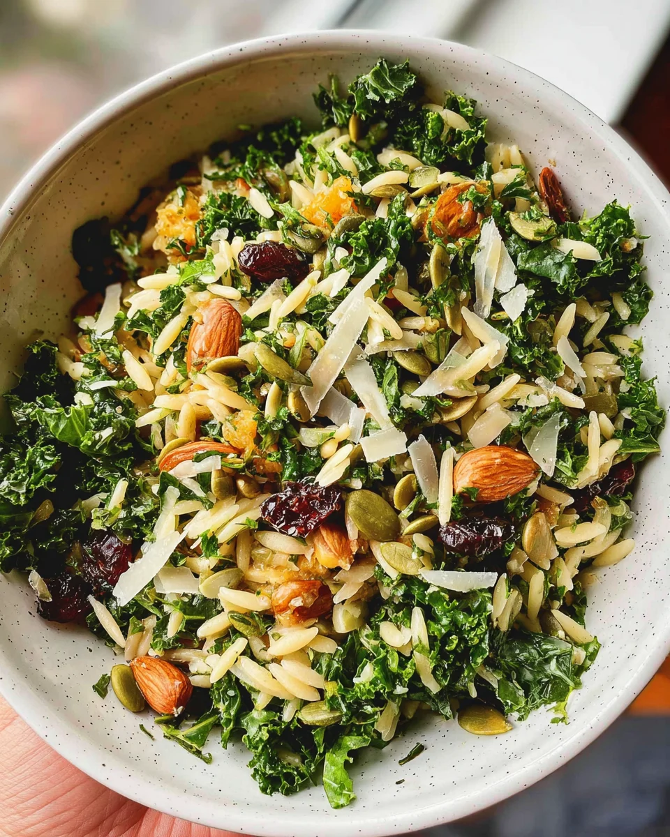 Orzo Kale Salad with Lemon Vinaigrette