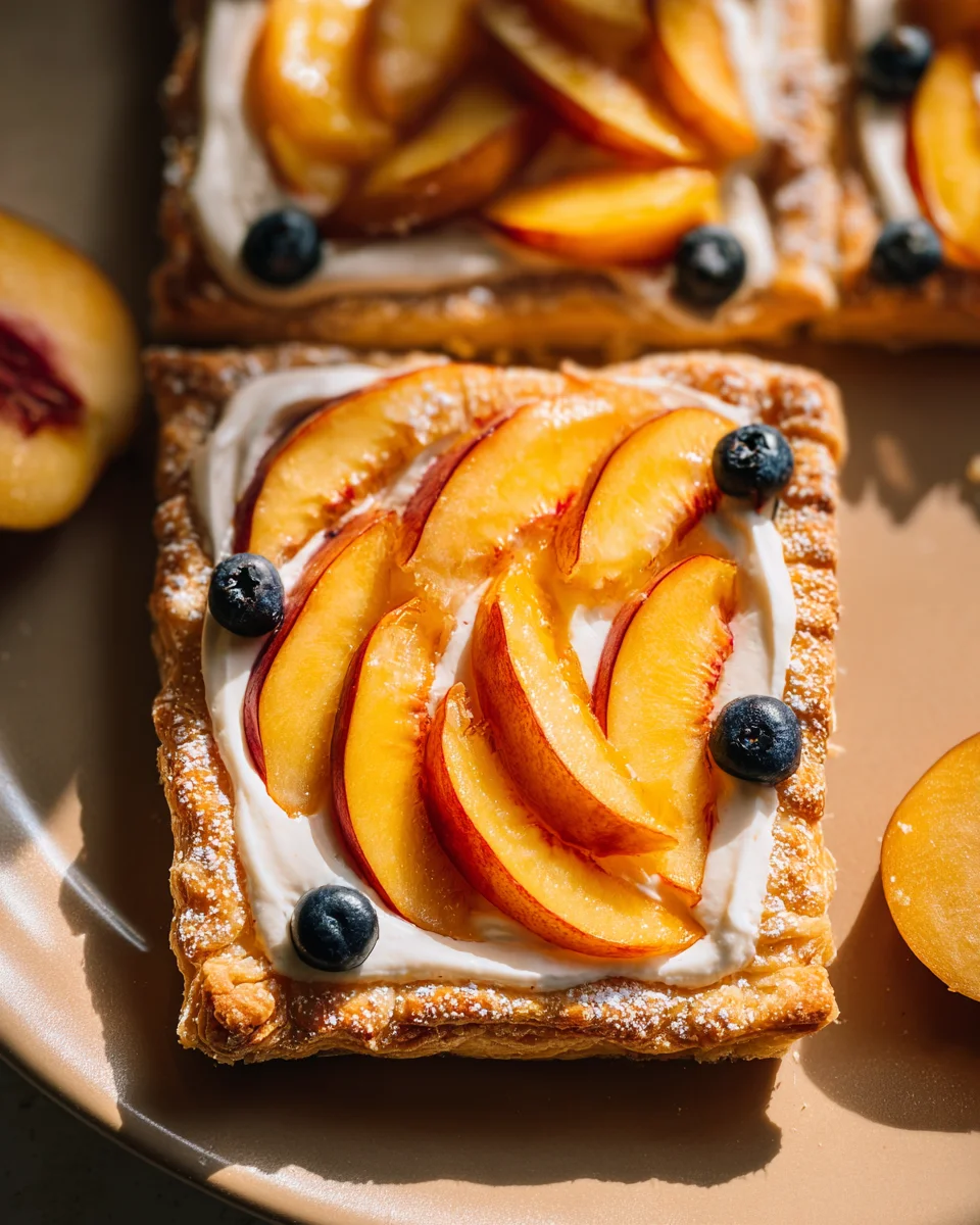 Peaches and Cream Puff Pastry Tart