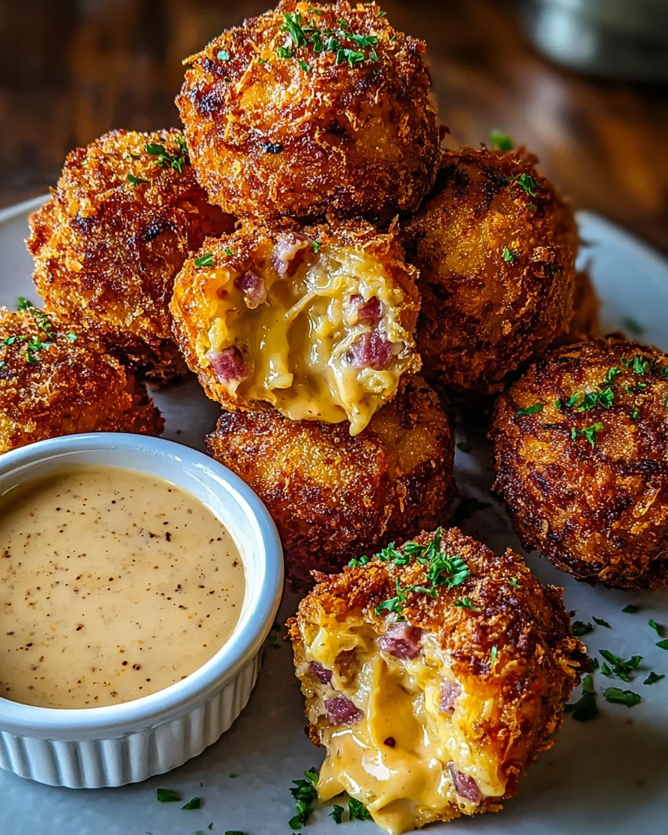 Reuben Balls with Spicy Thousand Island Dipping Sauce