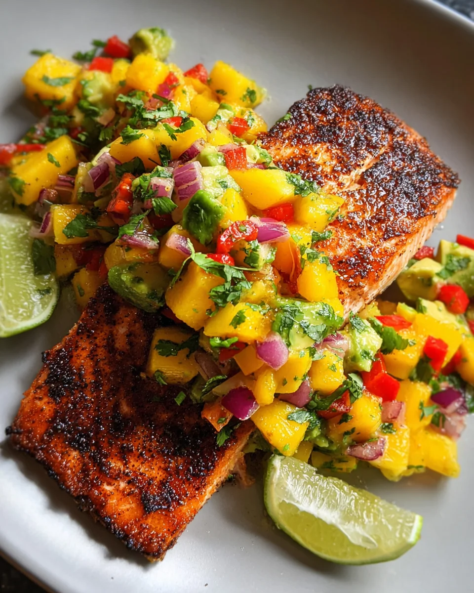 Salmon with Mango Salsa 23 Salmon