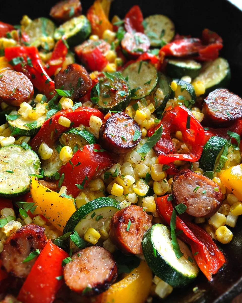 Sausage and Veggies Skillet - 30 Minute, One-Pan Meal