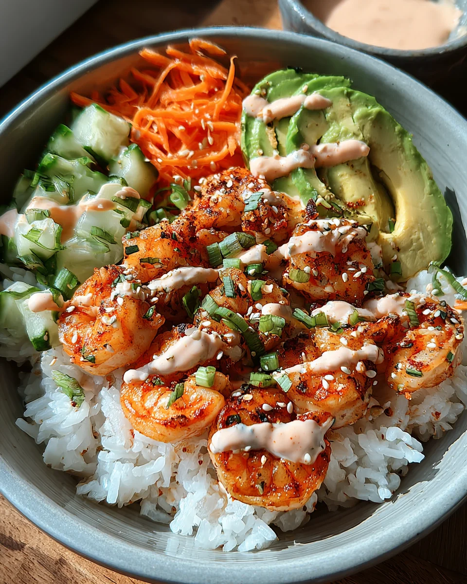 Shrimp Rice Bowls with Spicy Mayo