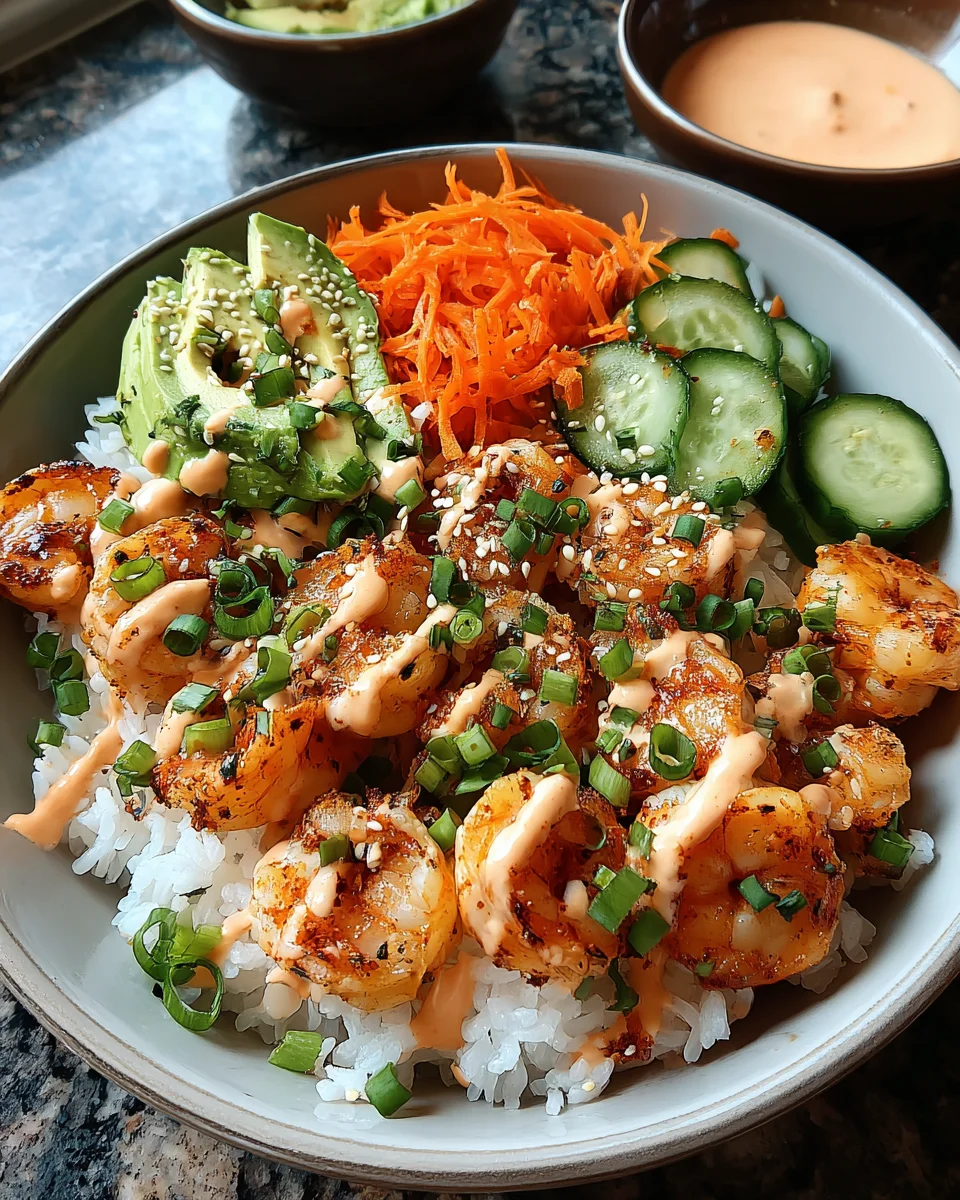 Shrimp Rice Bowls with Spicy Mayo