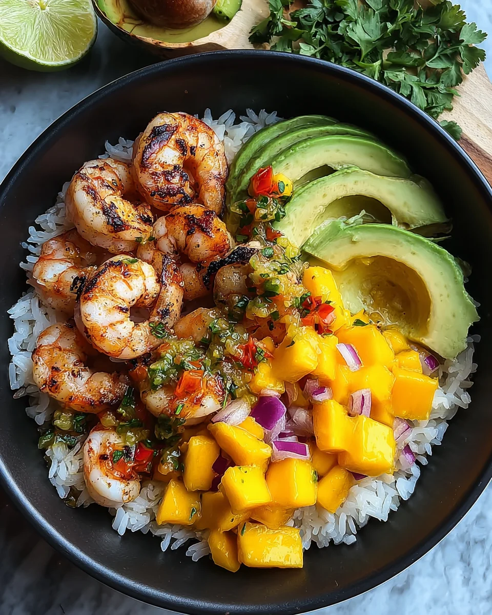 Shrimp and Avocado Bowls with Mango Salsa & Lime-Chili Sauce 17 Shrimp and Avocado Bowls with Mango Salsa & Lime-Chili Sauce