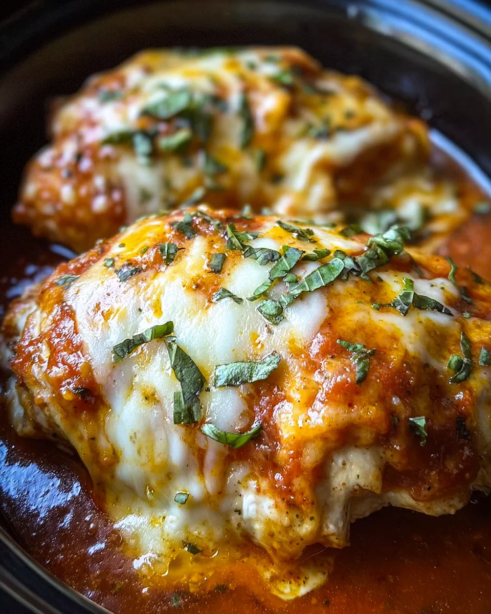 Slow Cooker Cheesy Mozzarella Chicken